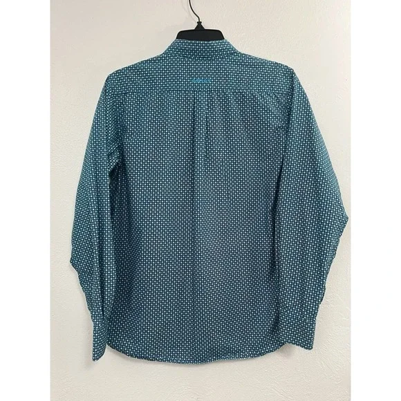 Boys Ariat Classic Dark Teal Button Down Size 14-16 100% Cotton - Picture 3 of 7